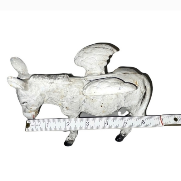 Vintage cast iron Donkey w wings piggy bank, great condition! - Picture 5 of 6